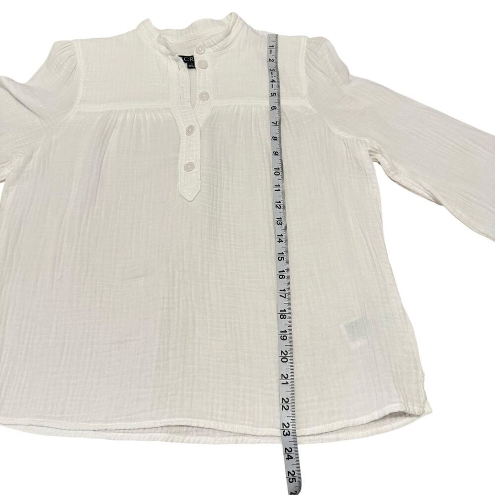 J. Crew Women's White Fresco Soft Gauze Long Sleeve Size S - Picture 10 of 11